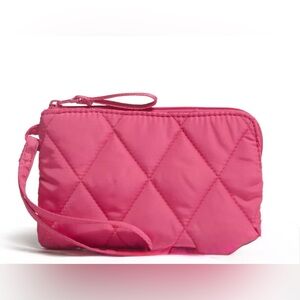 Vera Bradley Essential Ultralight Zip Wristlet in Peacock Pink